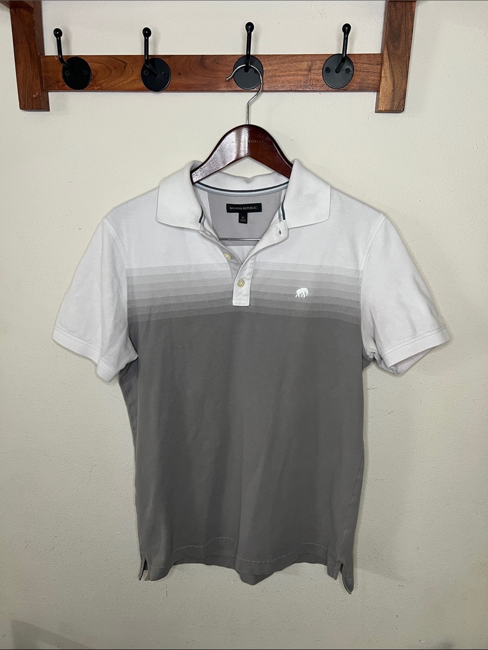 Banana Republic Gray Polo Ombre Men's Size Medium Casual Golf